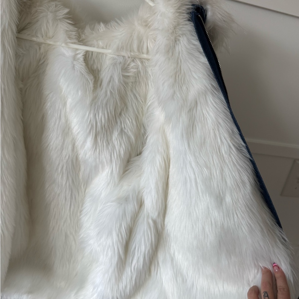 Urban Outfitters Patchwork Denim Parka with Faux Fur Trim - Picture 4 of 6